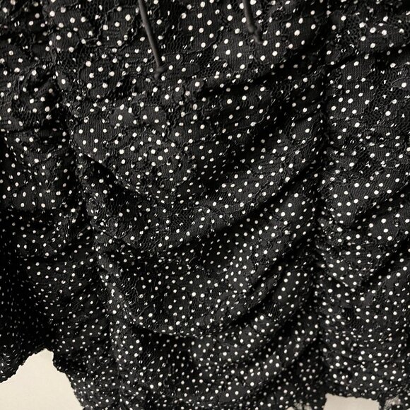 For Love & Lemons Leila Polka Dot Lace Ruched Mini Dress Size Small - Picture 7 of 10
